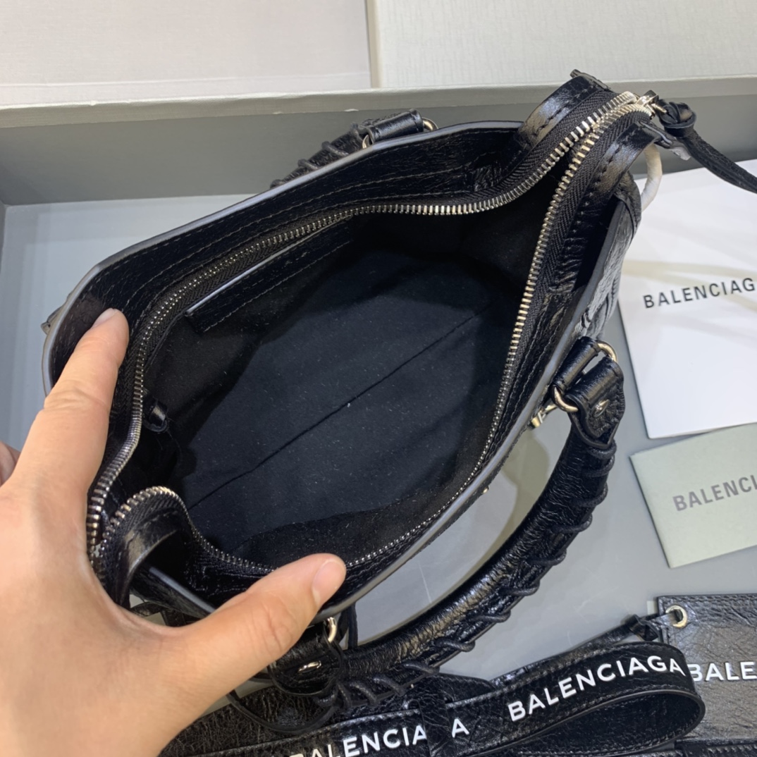 Balenciaga Classic City Mini Handbag Shoulder Bag Black/Silver